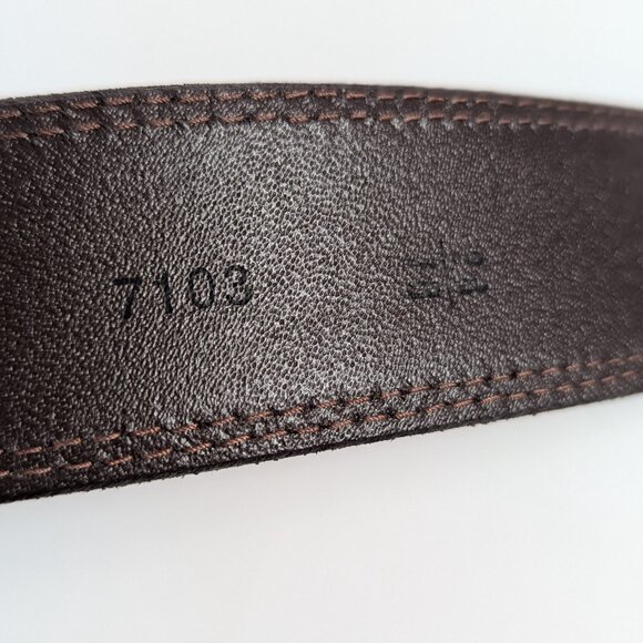 Vtg 80s Banana Republic Safari Travel Green Leather Belt England Made Size 28 - Picture 7 of 8